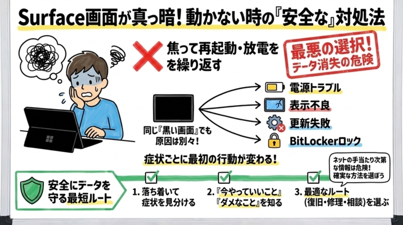 Surfaceが起動しない・真っ暗な原因｜知恵袋の安全な対処法 - Igriの思索