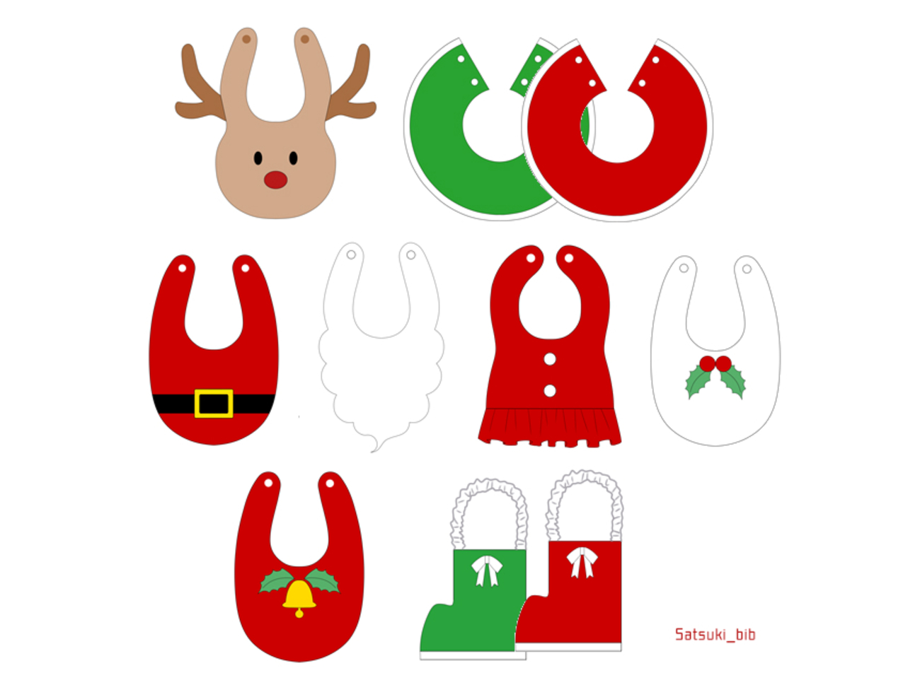 クリスマススタイの作り方【型紙8種類】 - さつきスタイ
