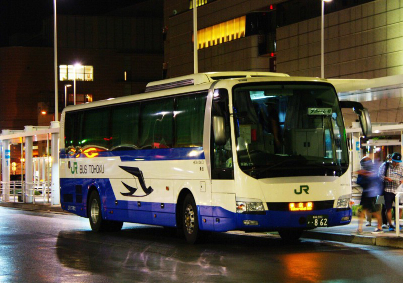 JRバス東北　三菱ふそう　旧エアロクィーンMS729　「ラフォーレ」夜行バス JRバス東北 三菱ふそう 旧エアロクィーンMS729 「ラフォーレ