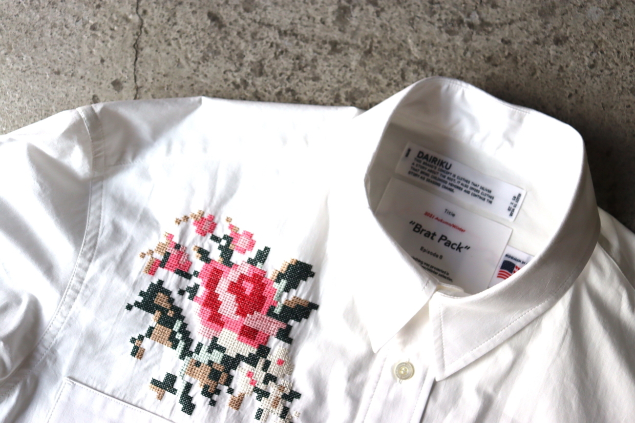 DAIRIKU Flower 連ねる Cross Em Shirt Mサイズ