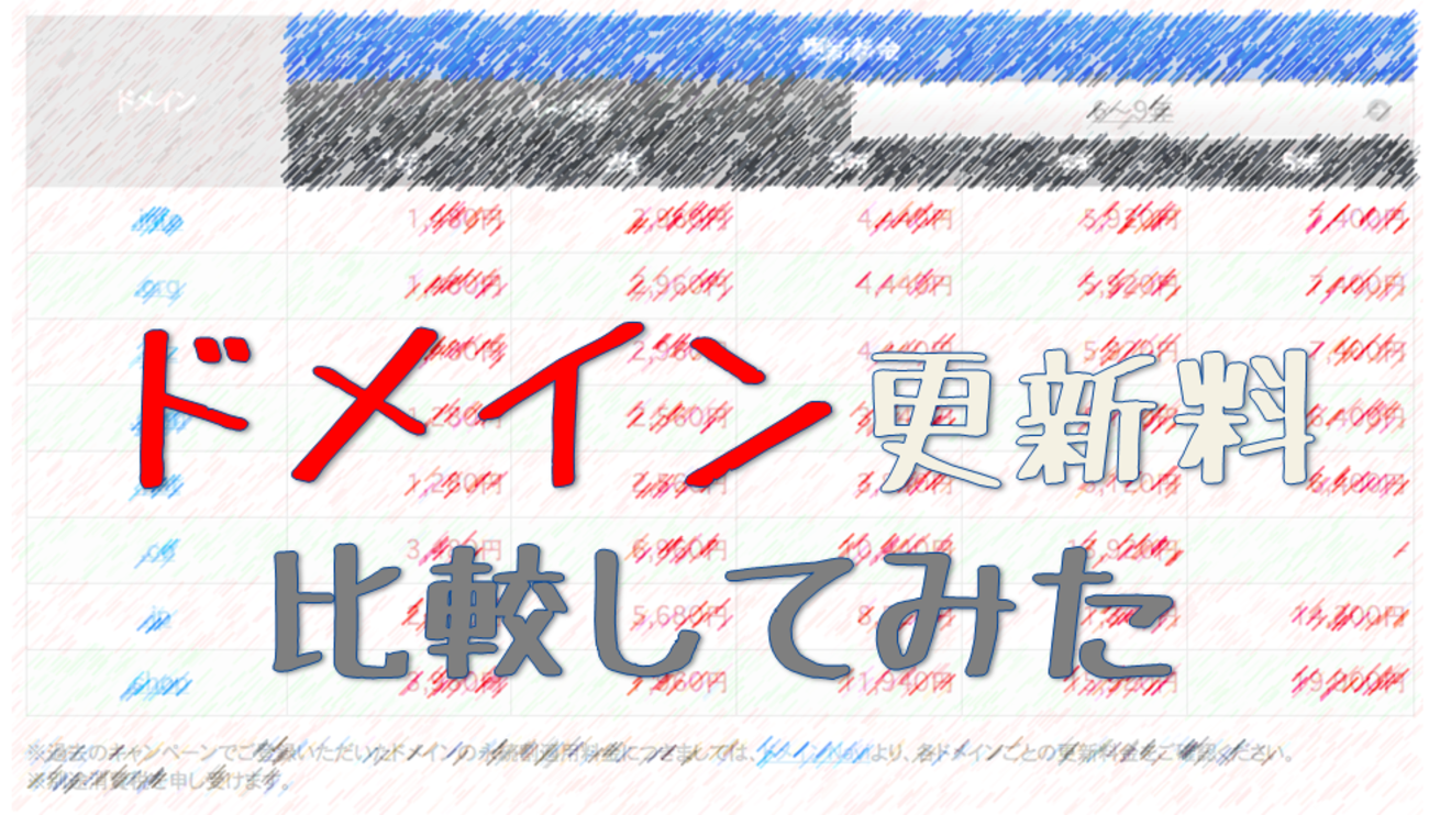 ドメイン更新料を比較してみる ドメインの価格だけでなく更新料について考えよう - 薪とともに