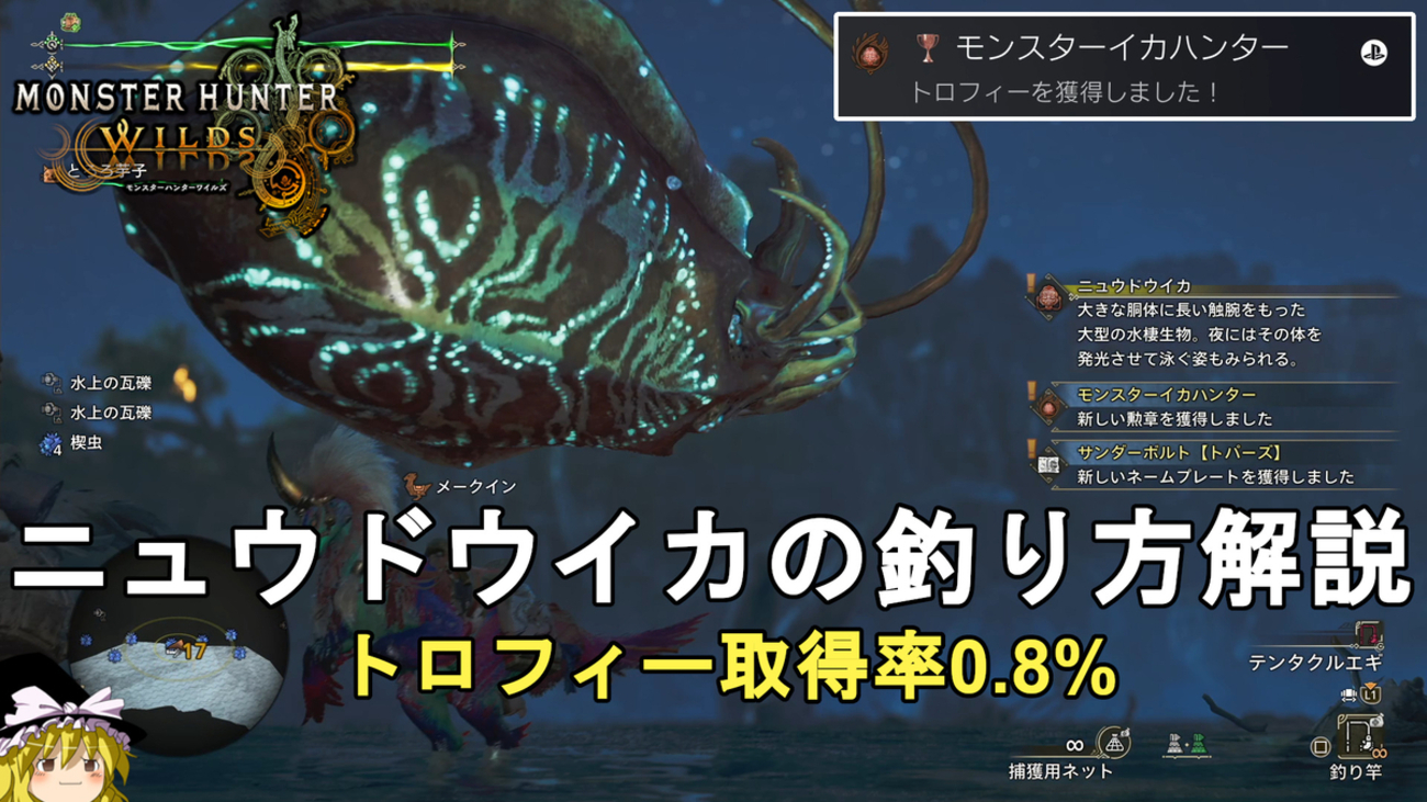 イカハンター MHWs】ニュウドウイカの釣り方解説！モンスターイカハンターの