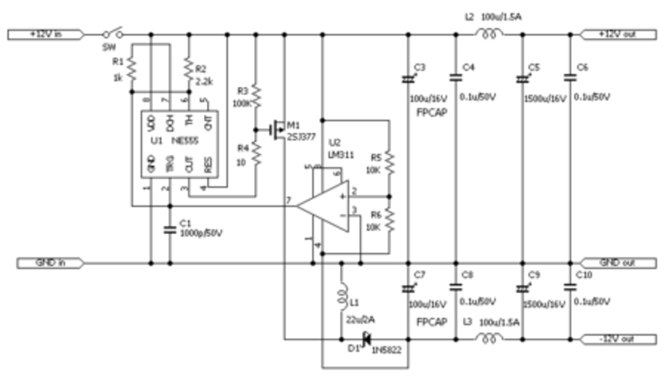 12V ACアダプターから±12Vを作る その2 - tsuru3の日記