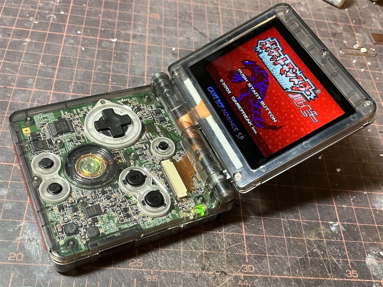 ゲームボーイアドバンス 捲し上げる IPS液晶カスタム 【ブルー 