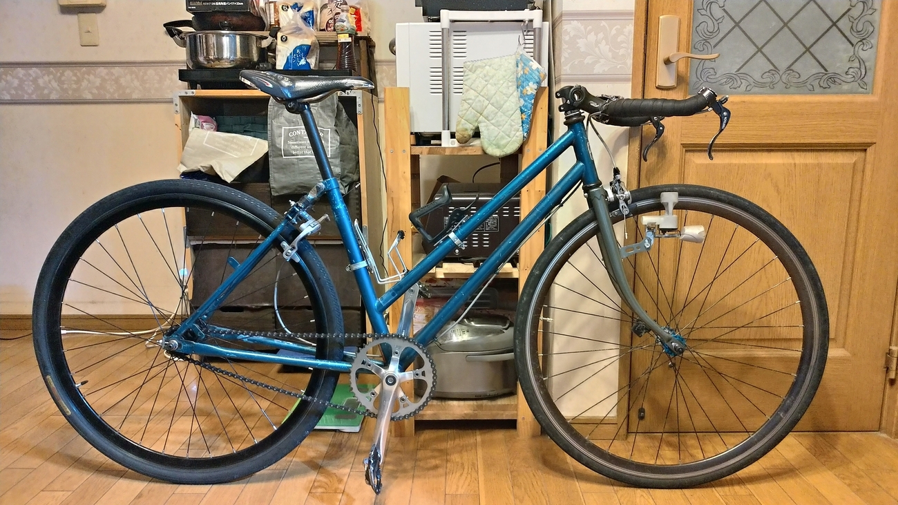2980円ママチャリ改700cピストのハンドルを、NJSドロップを切った 