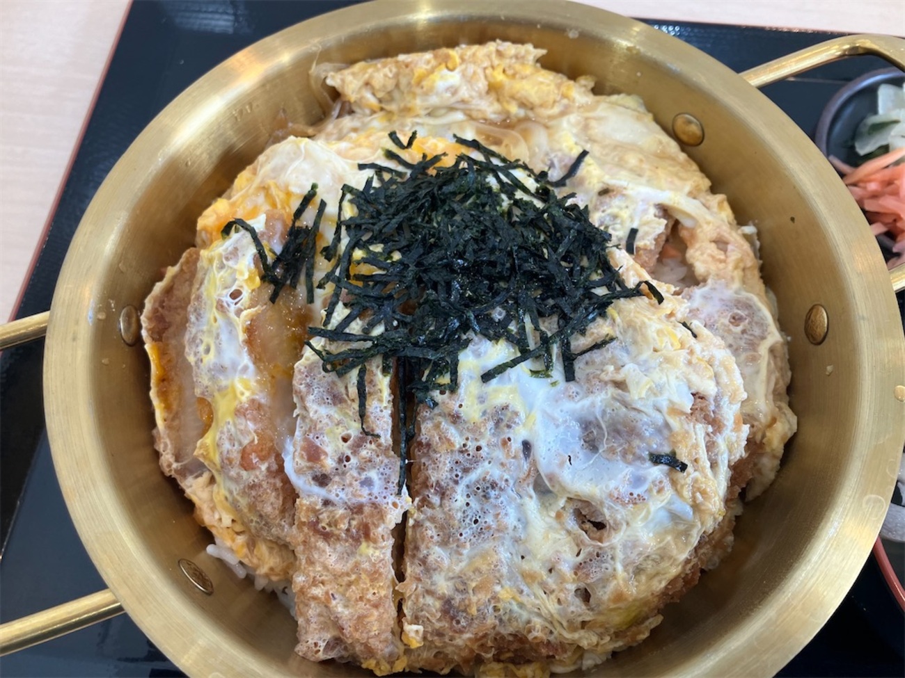 デカ盛り】ゆで太郎 座間ひばりが丘店〜倍盛鍋かつ丼／ご飯500g／かつ2 