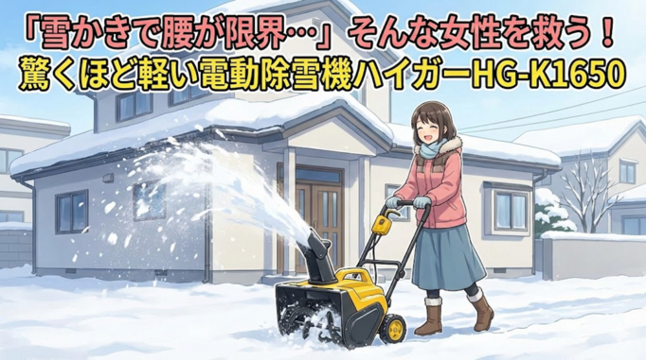 雪かきで腰が限界…」そんな女性を救う！驚くほど軽い電動除雪機 