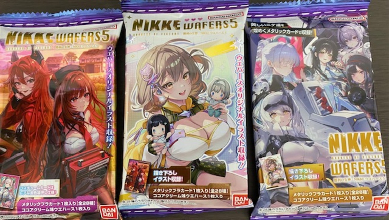 勝利の女神:NIKKE ウエハース第5弾を6個開封！最推しアニスは引けた