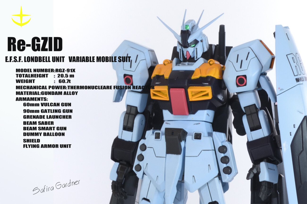 HG 1/144 リガズィード　全塗装完成品 Ζガンダムの血統「RGZ-91X リガズィード」 HGリ・ガズィをベースに製作