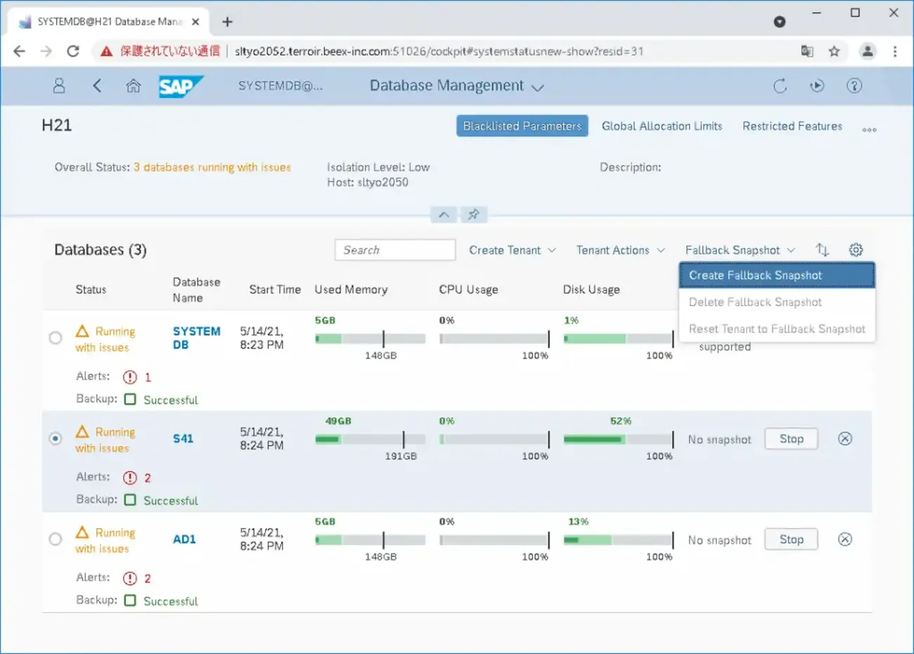 HANA Fallback Snapshotって知ってますか？ - BeeX Tech blog