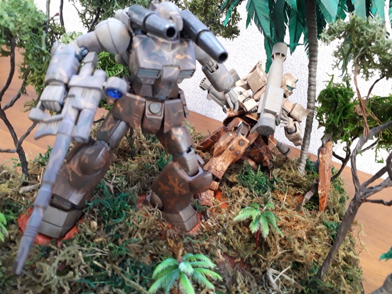 MGザクキャノン　ジオラマ MGザクキャノン、完成記念に📸しました！いつか砂漠系の戦場