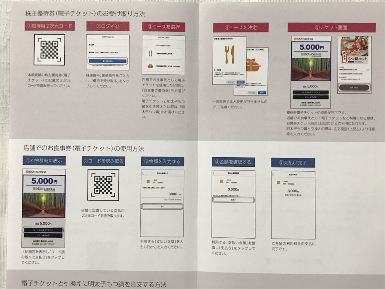 株主優待 電子化の流れ 電子チケット案内 到着（一家、NATTY