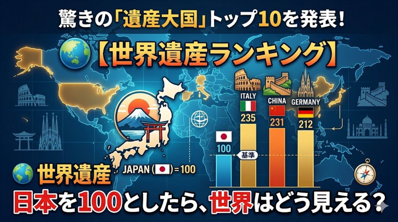 【2026最新】世界遺産が一番多い国はどこ？登録数ランキングTOP10と日本の順位を徹底解説