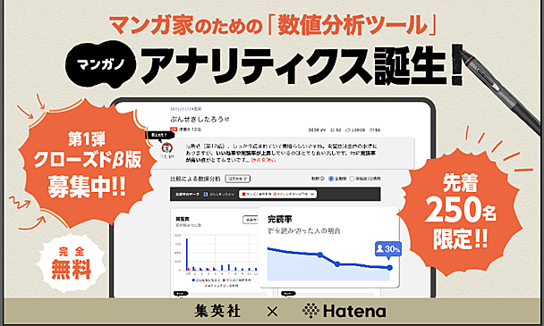 マンガ家のための数値分析ツール「マンガノアナリティクス」のクローズドβ版を開始しました！