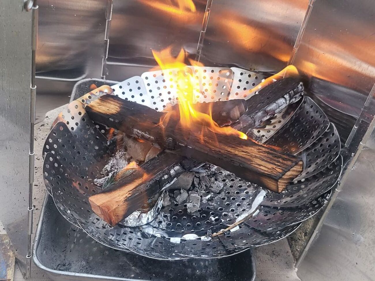 日産サクラ】ダイソーステンレスカトラリーラックで炭火、ダイソー