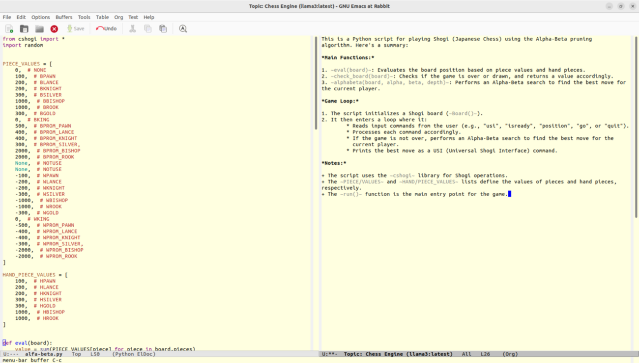 Emacs＋Ollama＝Ellama は最強のローカルLLM実行環境かも - シンギュラリティ実験ノート