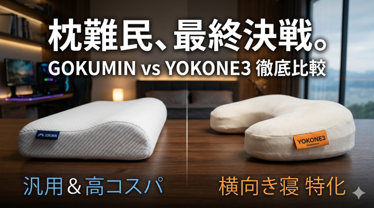 GOKUMIN vs YOKONE3徹底比較！エンジニアが教える「失敗しない枕」の