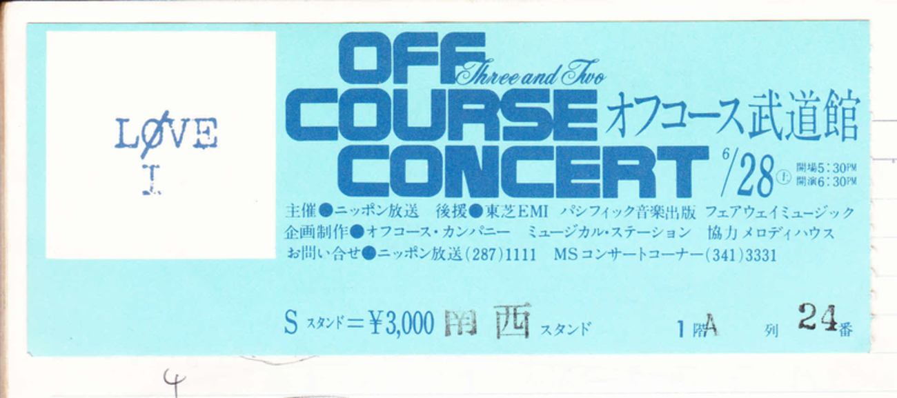 バンドスコア オフコース 1982・6・30 武道館コンサート (楽譜