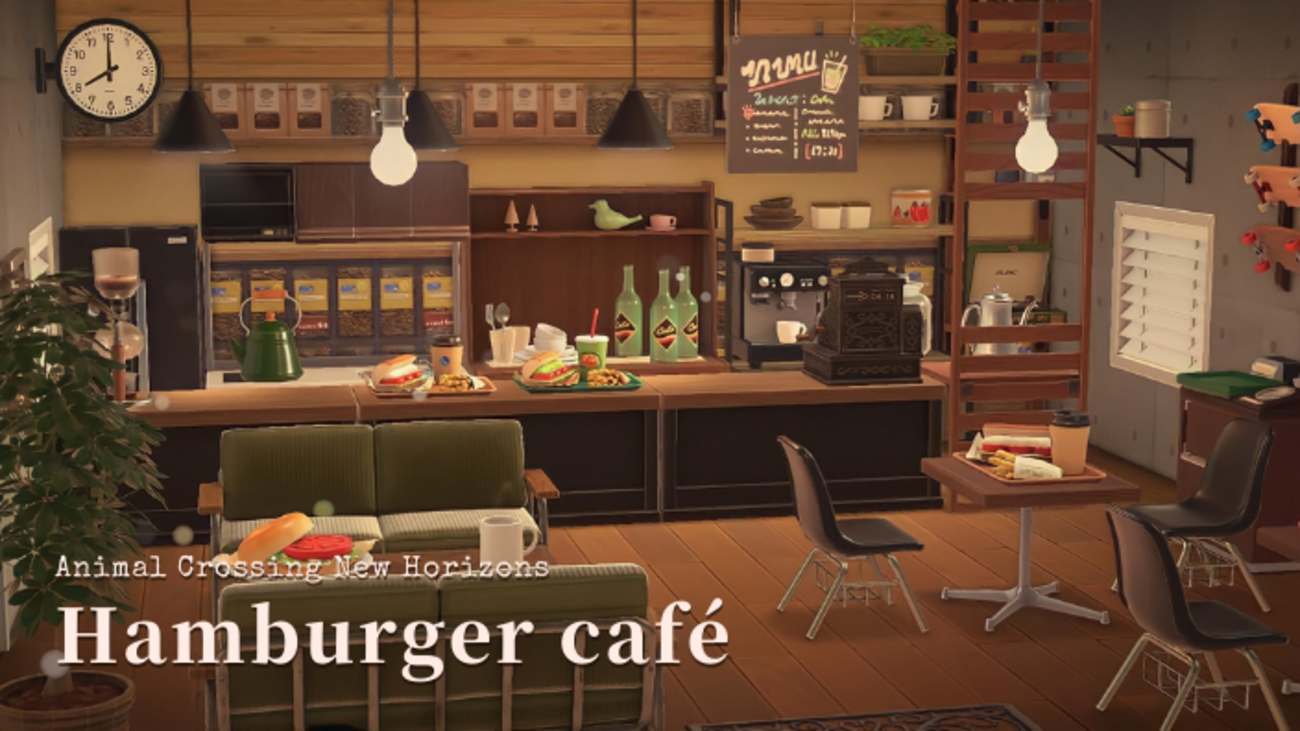 あつ森】ハンバーガーカフェのレイアウト～ヴィンテージモダン 