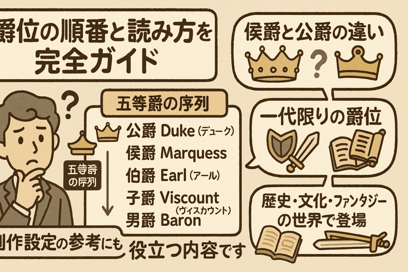 爵位の順番と読み方を完全ガイド|公爵から男爵までを一覧でわかりやすく解説 - note’ no naka