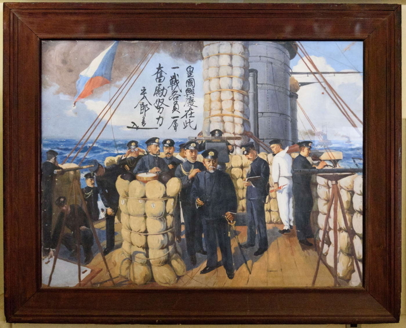 TJ調査隊】上越市春日新田小にある「日本海海戦」の絵に東郷平八郎直筆 