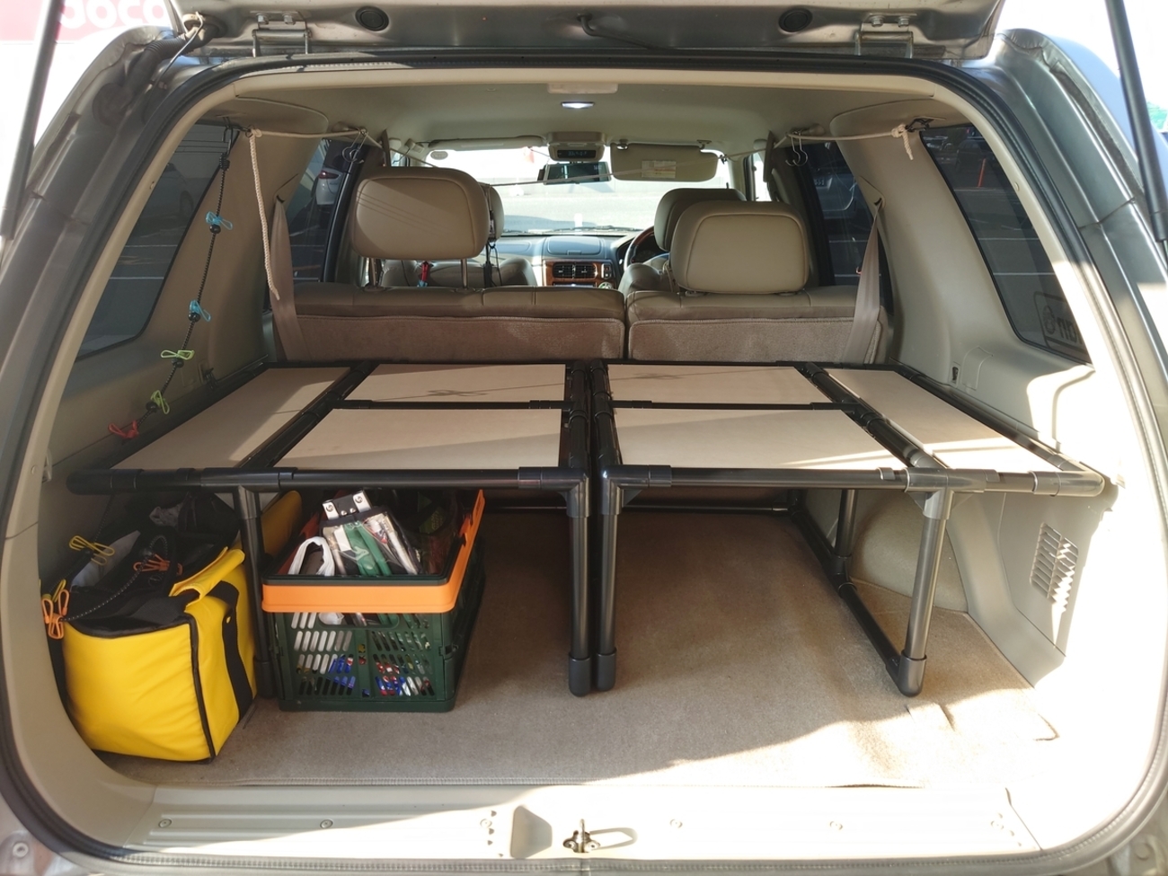 イレクターパイプでDIY！】テラノレグラスの荷台に棚を作成して