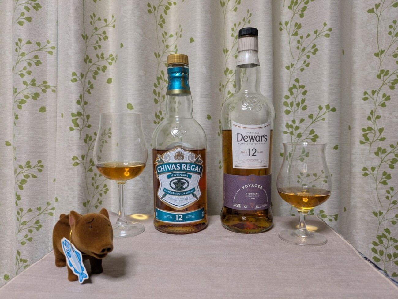 デュワーズ12年ミズナラ 対 シーバスリーガル12年ミズナラ 飲み比べ 