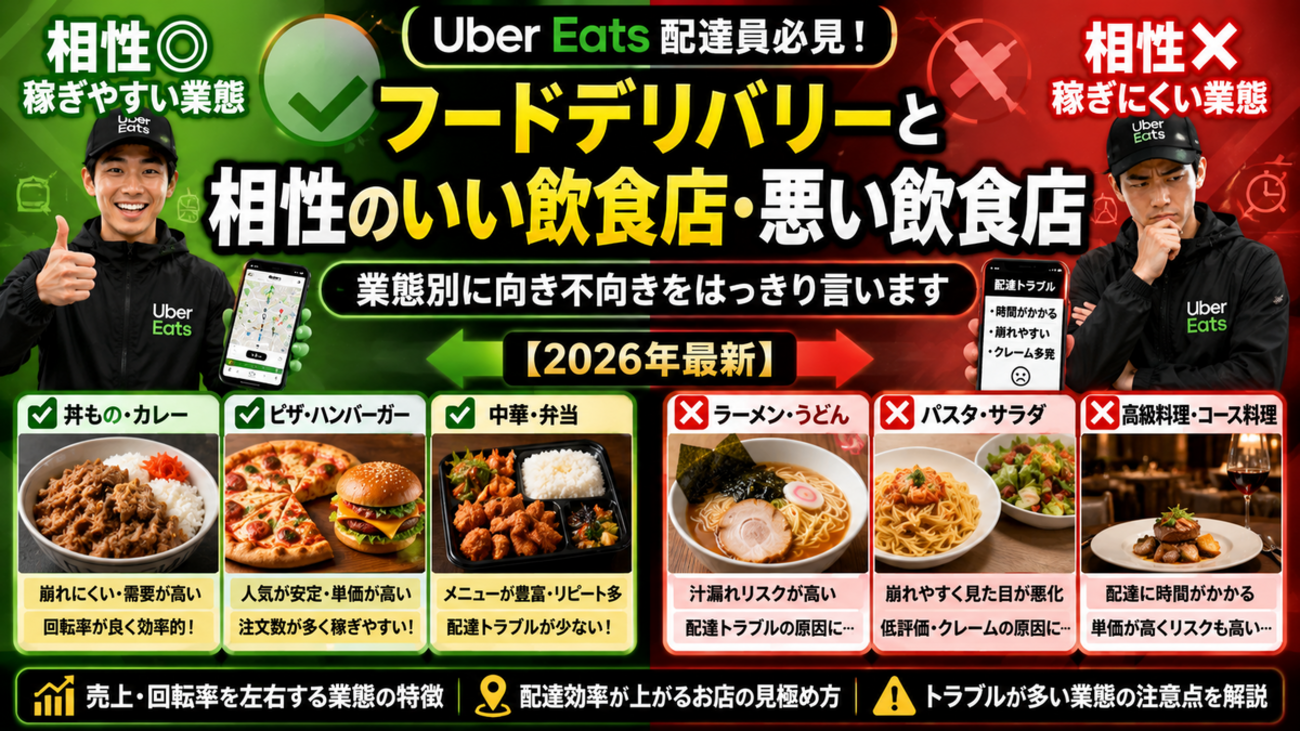 フードデリバリーと相性のいい飲食店・悪い飲食店——業態別に向き不向き 