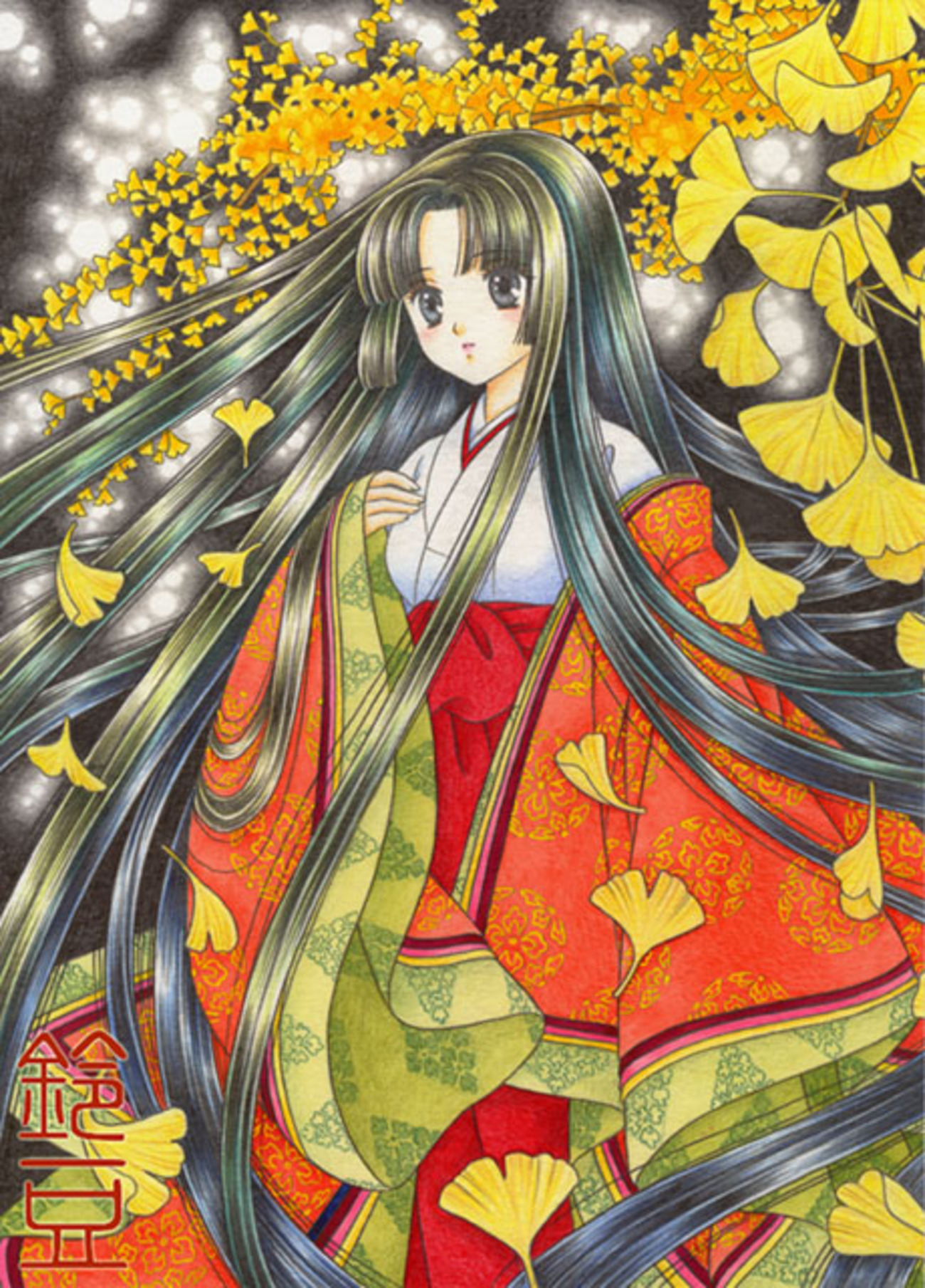 手描きイラスト【平安夜】オリジナル backend=imagemagick;version=1;