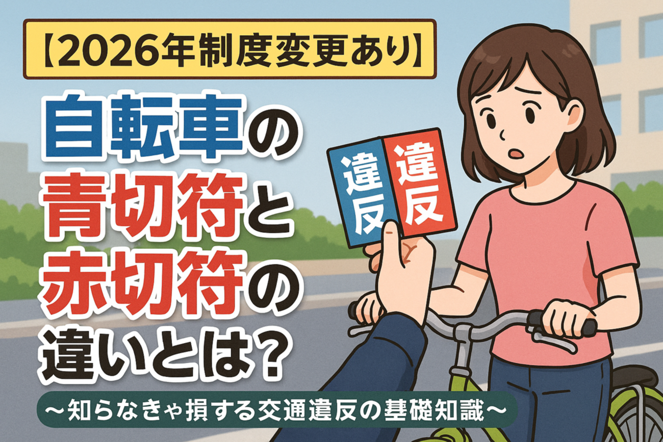 【2026年制度変更あり】自転車の青切符と赤切符の違いとは?~知らなきゃ損する交通違反の基礎知識~ - しょぼ輪