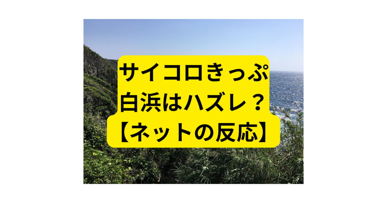 ネットの反応：JR西日本のサイコロきっぷ「白浜」はハズレ？ - つむら 