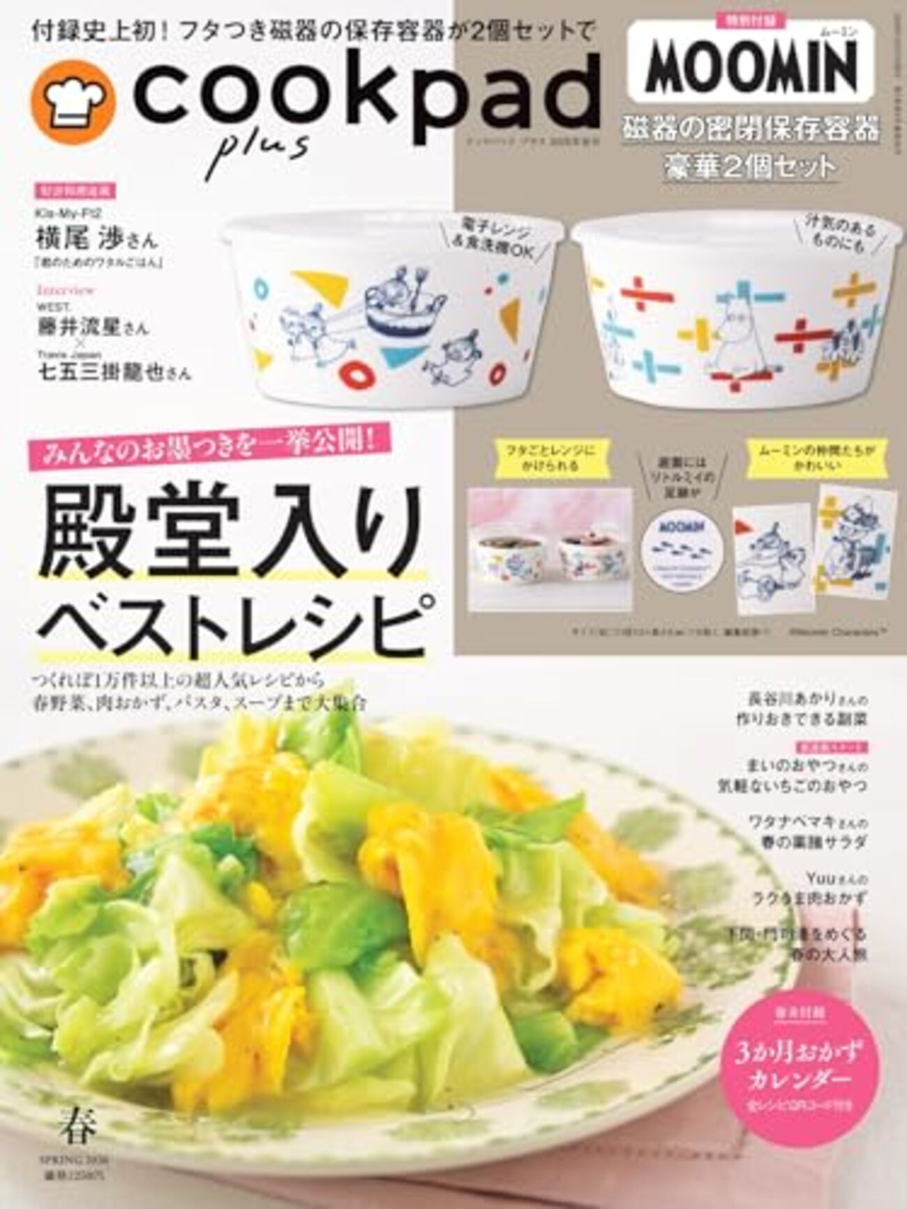 雑誌】付録：ムーミン 磁器密閉保存容器2個セット『cookpad plus