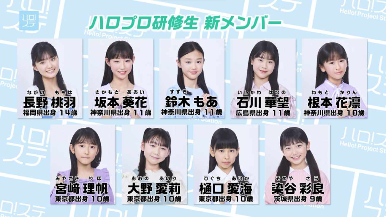 ハロプロ研修生 2025年2月5日(水)ハロ!ステ「ハロプロ研修生 加入発表