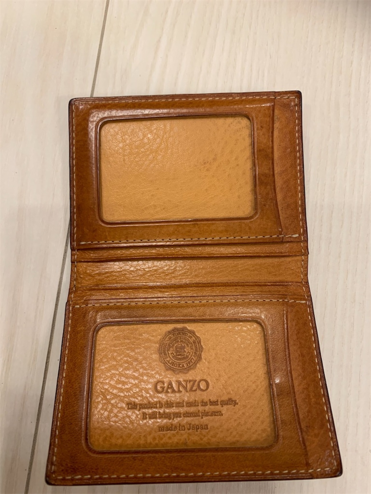 ガンゾ シンブライドル: 経年変化 3年】GANZO カードケース - 靴好き