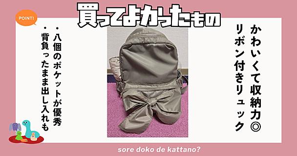 秋の行楽やテーマパークに！大量の荷物も余裕で収納できるA4対応のリボン付きリュックが最高だった
