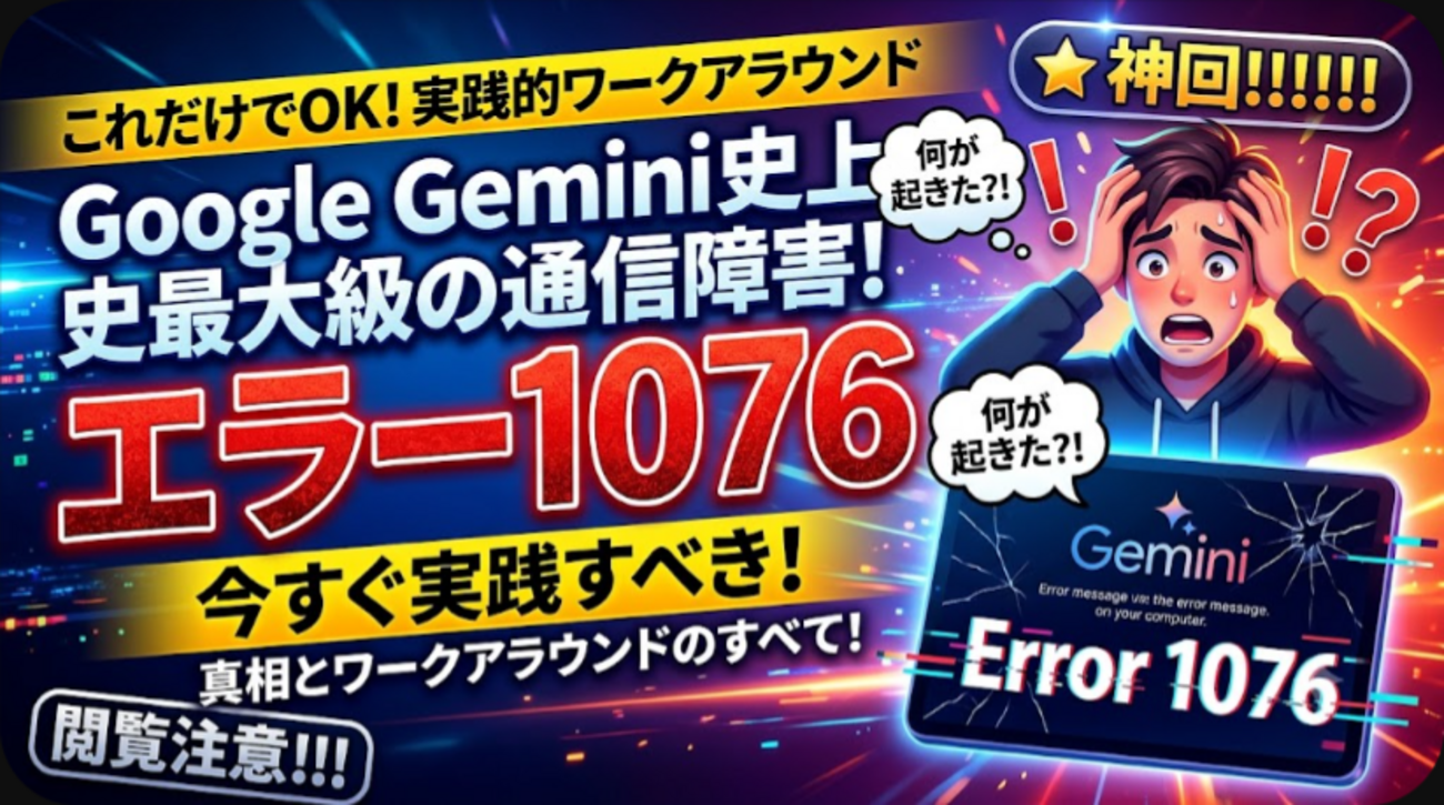 GoogleGeminiを襲った史上最大級の通信障害「エラー1076」の真相と今