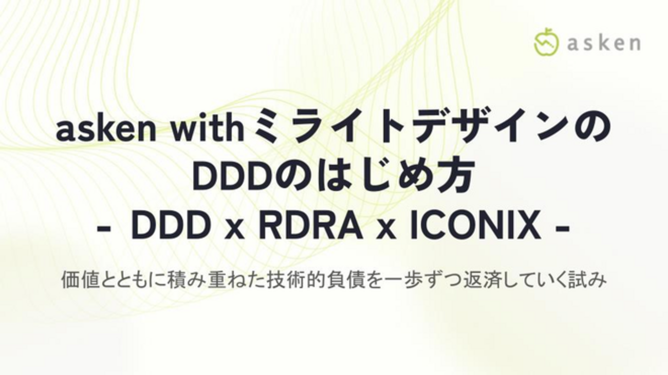 asken withミライトデザインのDDDのはじめ方 DDD x RDRA x ICONIX 