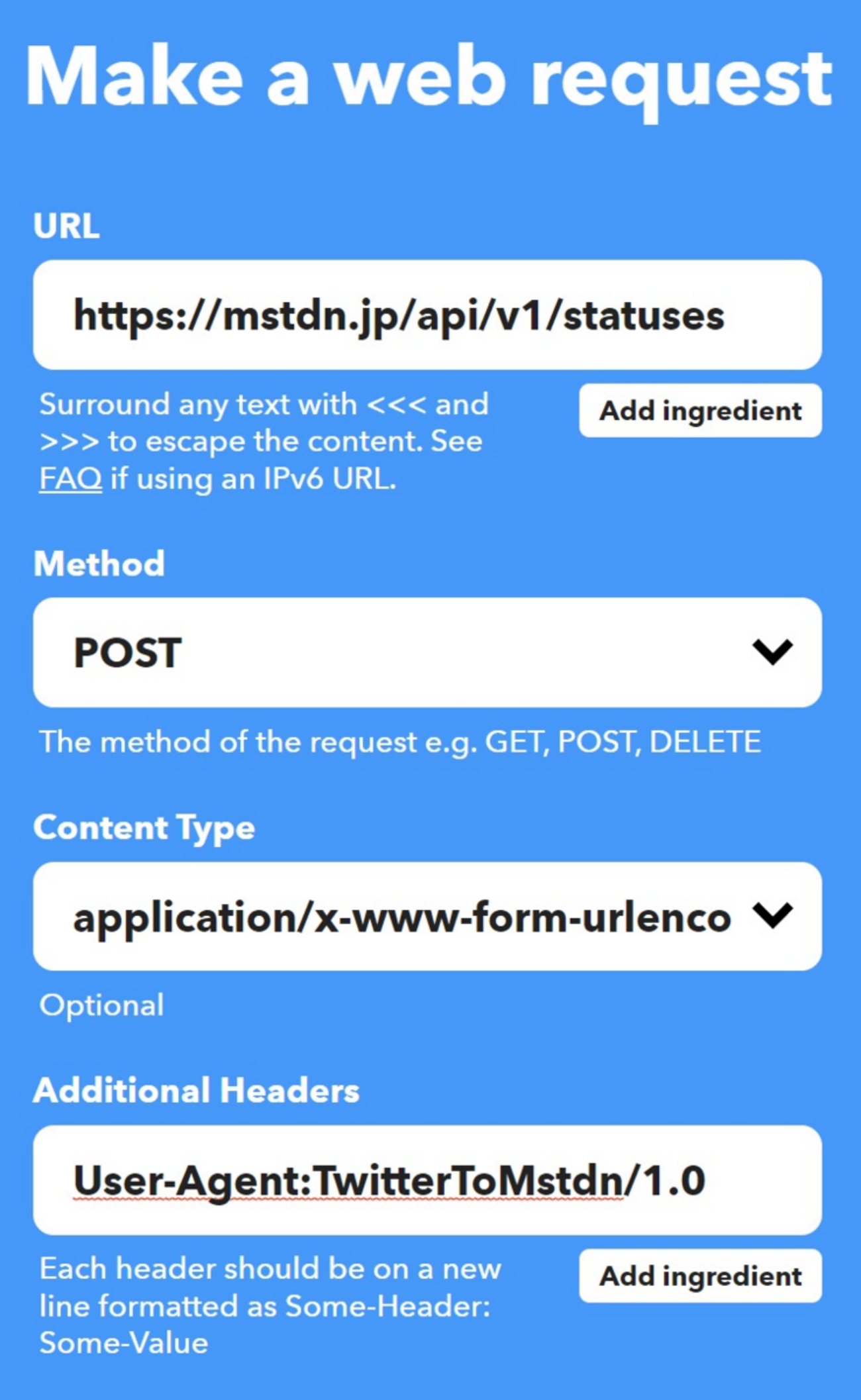 IFTTTでTwitterへの投稿をmstdn.jpにも転送する時の考慮点 - Bering 