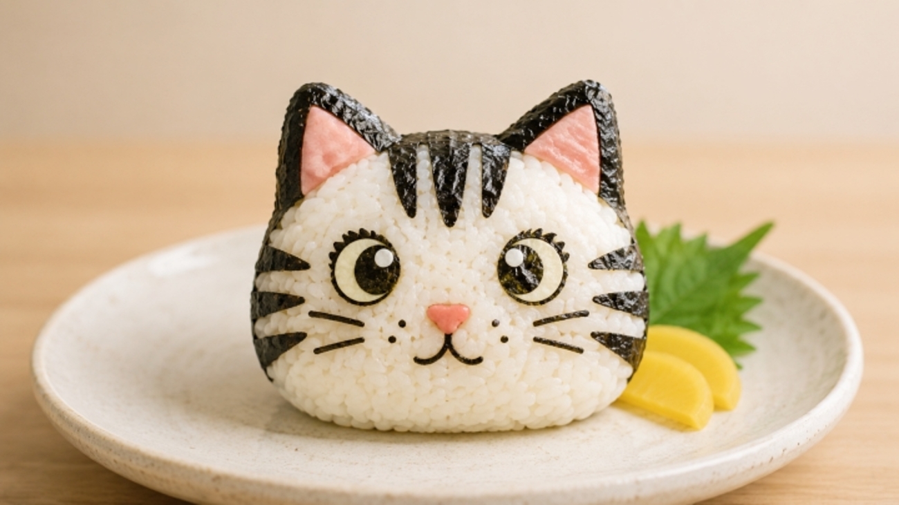 おにぎりになった猫