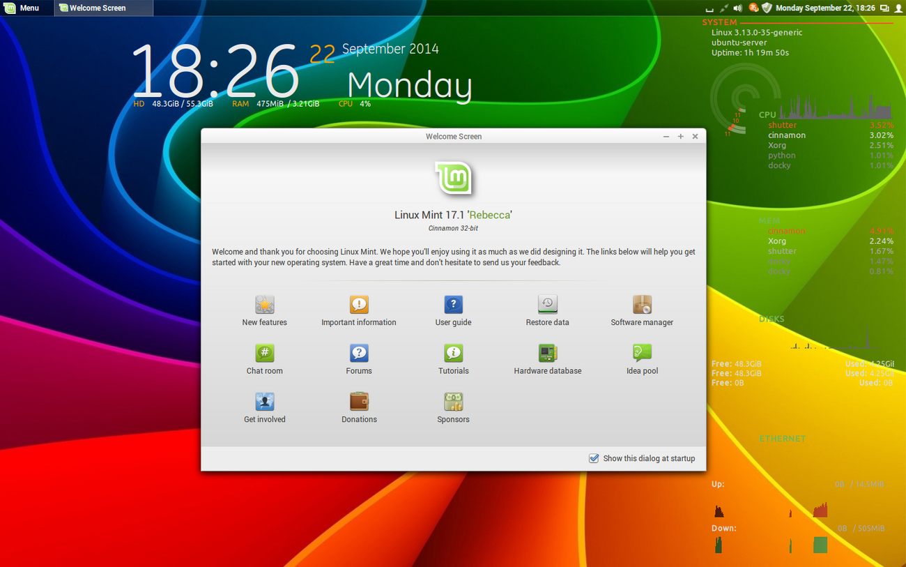 🐧 Linux Mint 17.1 Rebecca Cinnamon (Ubuntu Server based) - mattintosh note