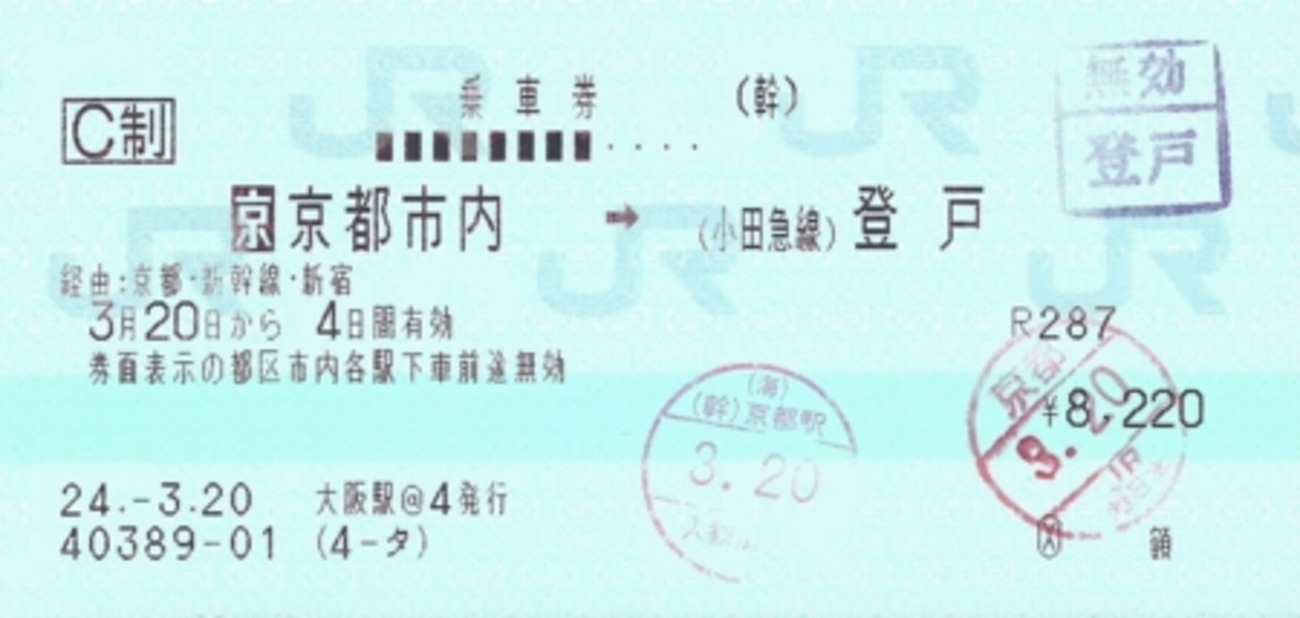小田急電鉄への連絡乗車券 - きっぷメモ。