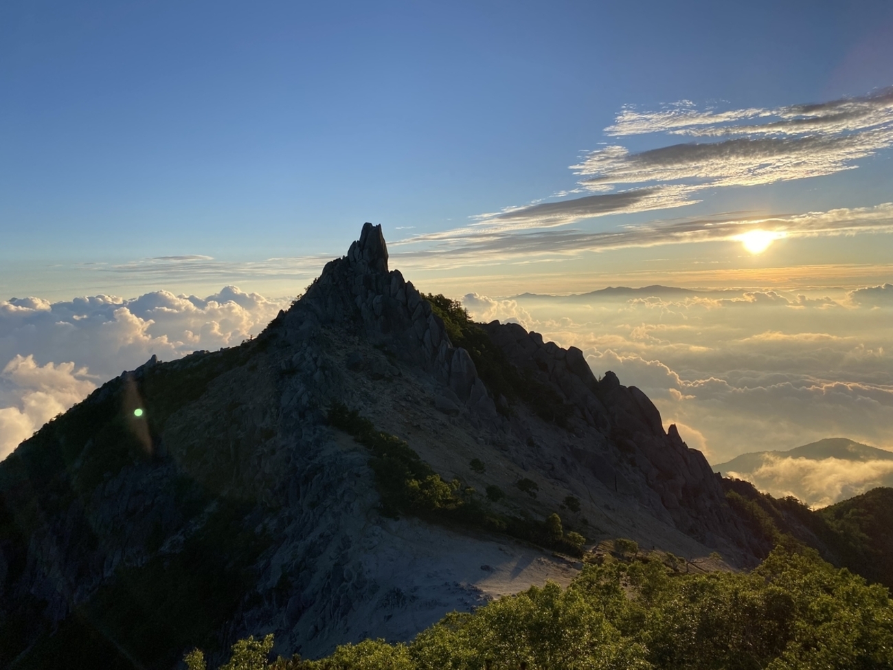 鳳凰三山 地蔵岳～観音岳～薬師岳③ 三座縦走し青木鉱泉へ中道を