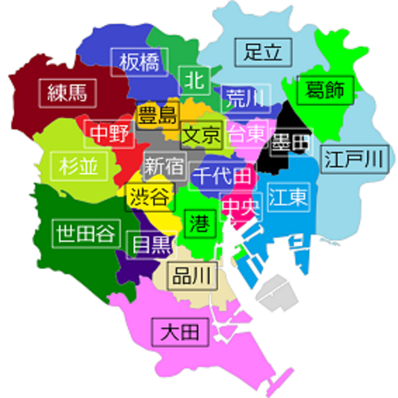 地図好きの方へ】「東京23区の境目付近」カテゴリー表示改修中 - 境目
