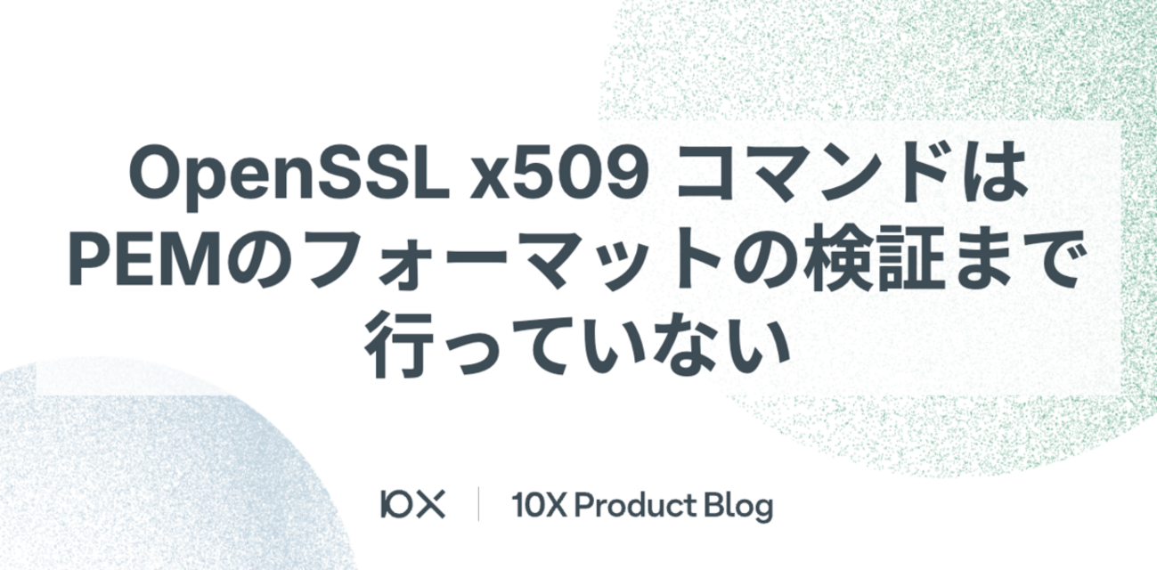 サンプル　確認用 OpenSSL x509 コマンドはPEMのフォーマットの検証まで行っていない