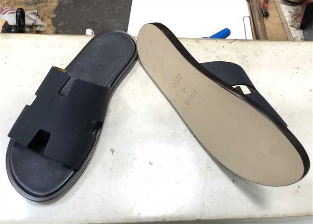 HERMESのサンダルソール補強 - スニーカー修理ブログです