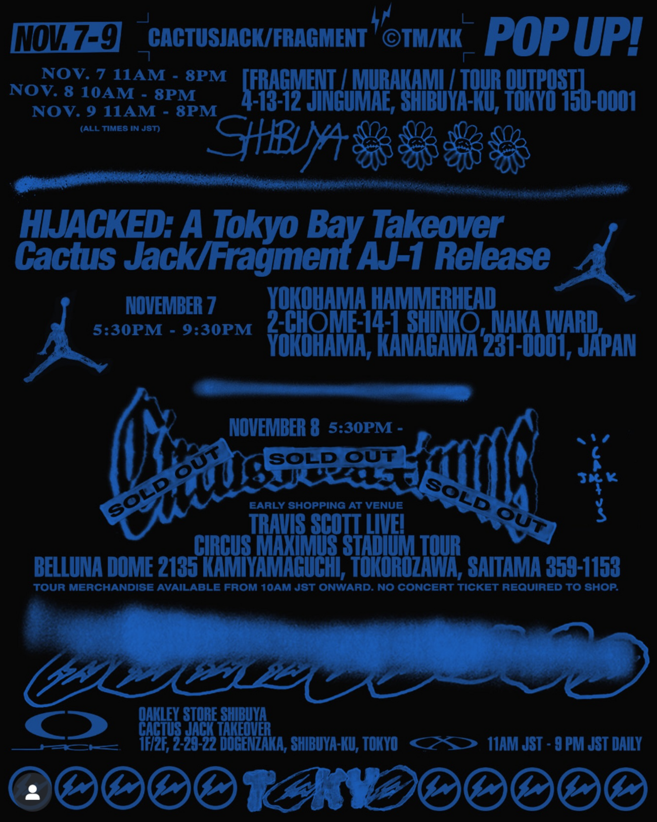 NEWS】TRAVIS SCOTT 関連 POP-UP STORE (2025.11.07公開) - でゅら～の