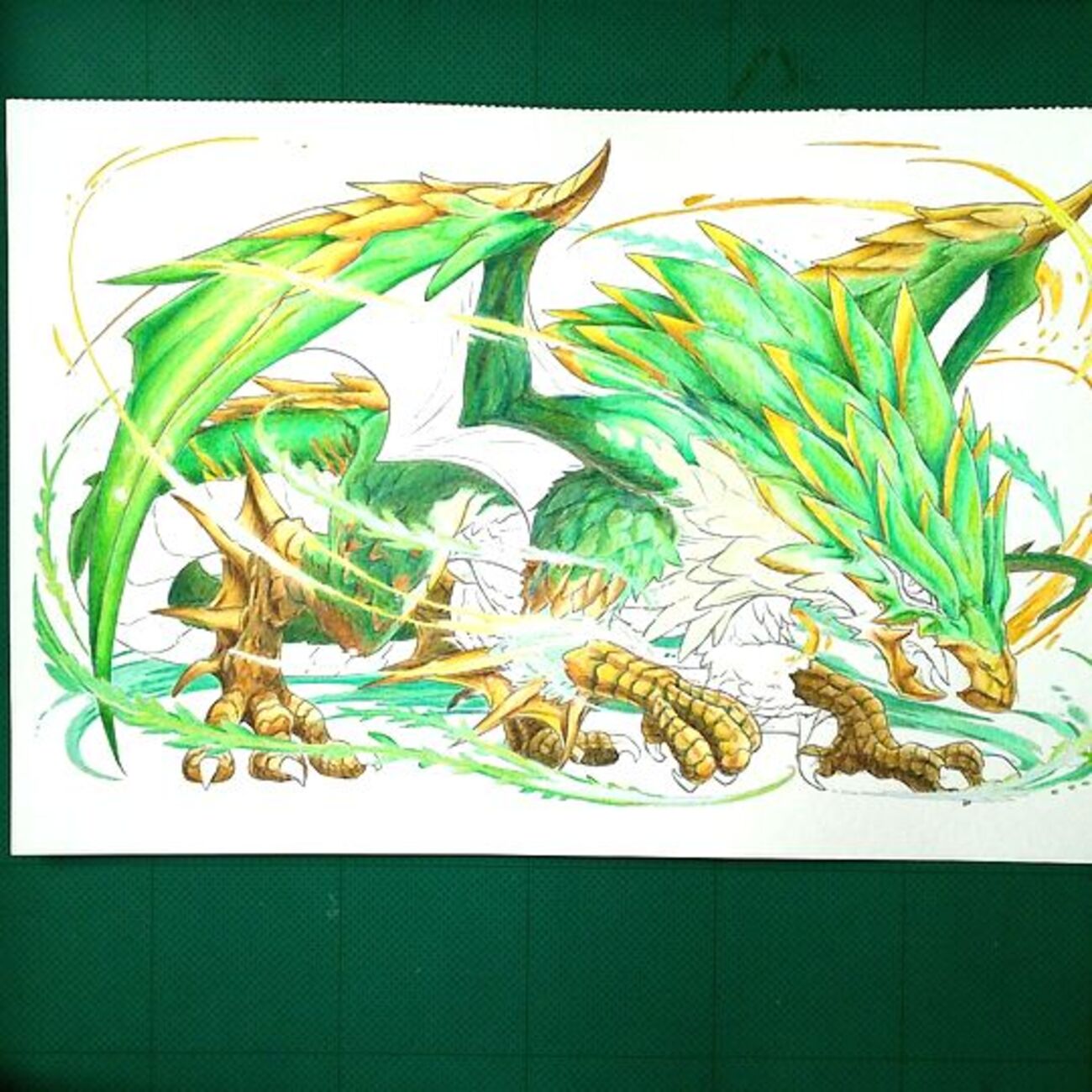 塗るパズドラ】嵐鷹龍・クァージェを塗る part2 - 塗り絵のある暮らし, image size:1300x1300