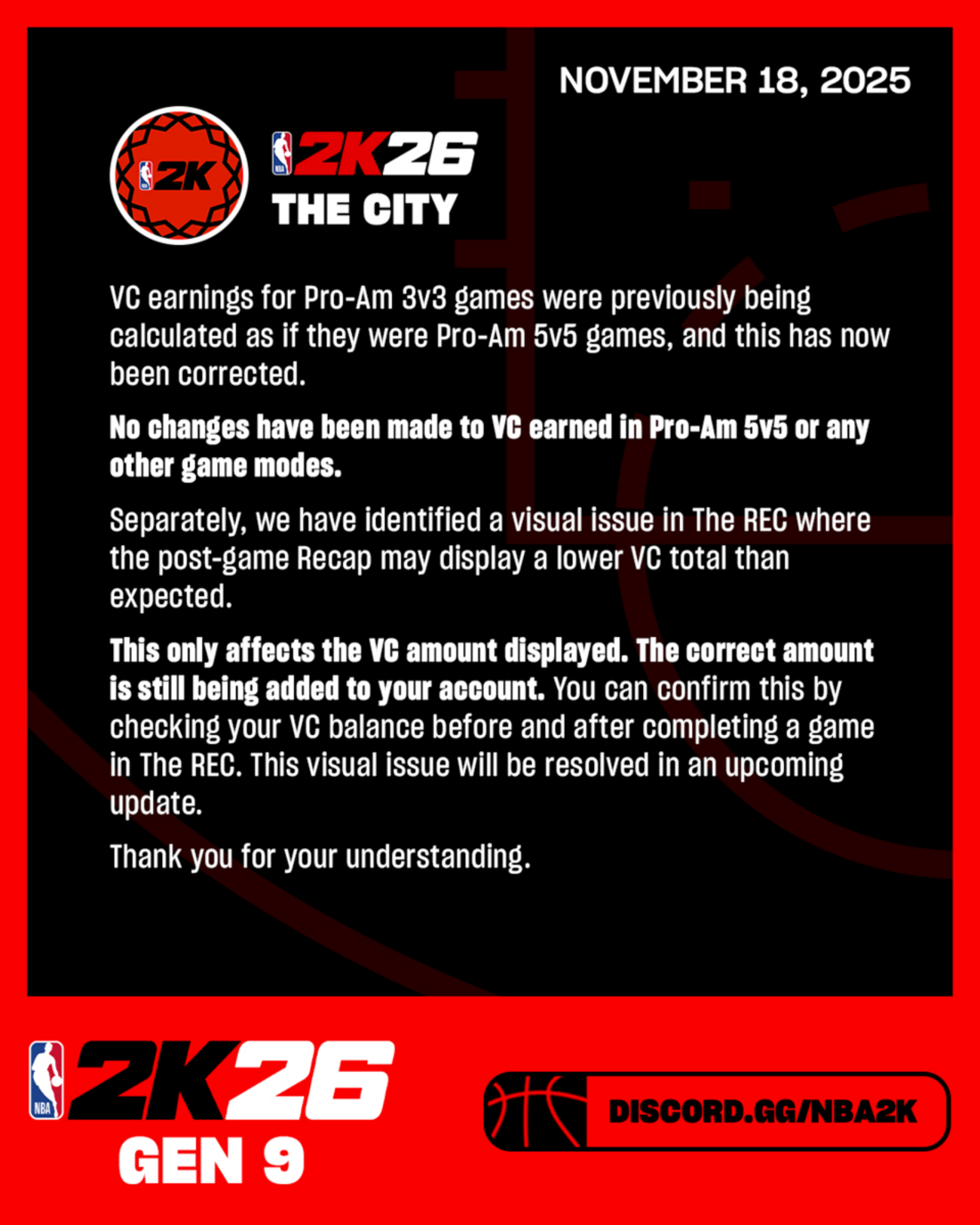 NBA 2K26 Pro-AMとRECのVC問題について - NBA2Kのこと