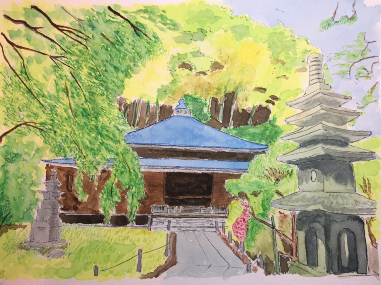 水彩画（北鎌倉散策） 水彩画（北鎌倉散策）