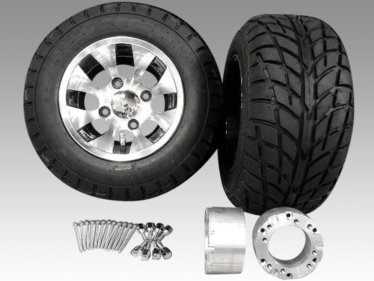 ジャイロキャノピー ジャイロX ジャイロUP ブラックアウトアルミホイール ジャイロ用ブラックアルミホイール扁平タイヤ＆スペーサー70mm